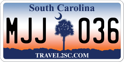 SC license plate MJJ036