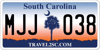 SC license plate MJJ038