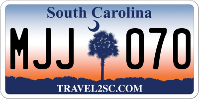 SC license plate MJJ070