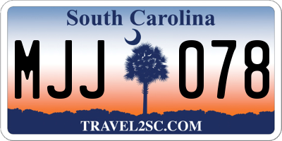 SC license plate MJJ078