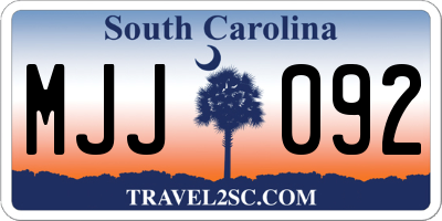 SC license plate MJJ092