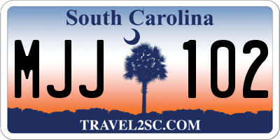 SC license plate MJJ102