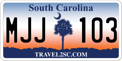 SC license plate MJJ103