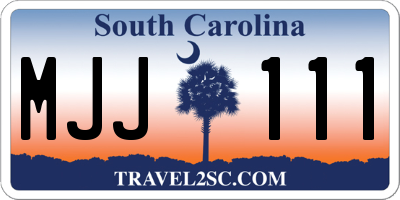 SC license plate MJJ111