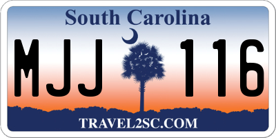 SC license plate MJJ116