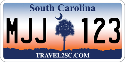 SC license plate MJJ123