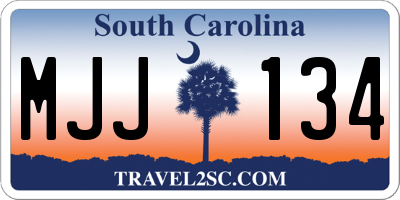 SC license plate MJJ134