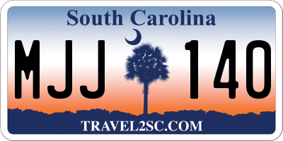 SC license plate MJJ140