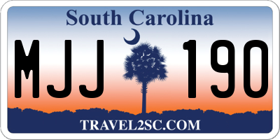 SC license plate MJJ190