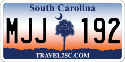 SC license plate MJJ192