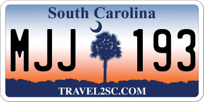 SC license plate MJJ193