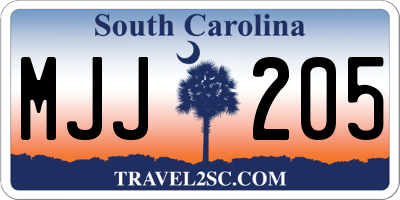 SC license plate MJJ205