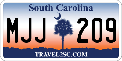 SC license plate MJJ209