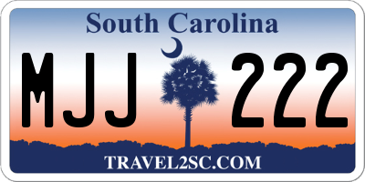 SC license plate MJJ222