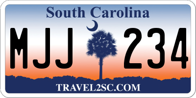 SC license plate MJJ234