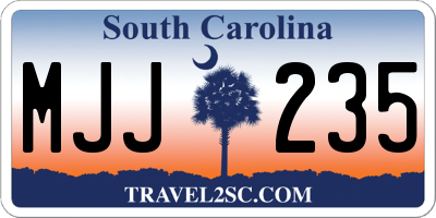 SC license plate MJJ235