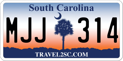 SC license plate MJJ314