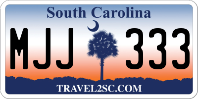 SC license plate MJJ333