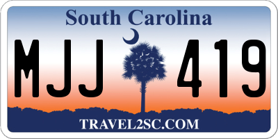 SC license plate MJJ419
