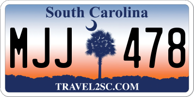 SC license plate MJJ478