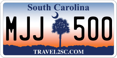 SC license plate MJJ500