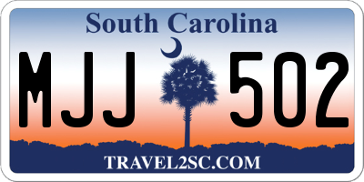 SC license plate MJJ502