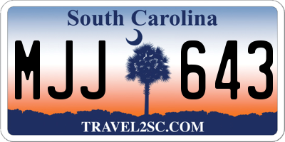 SC license plate MJJ643