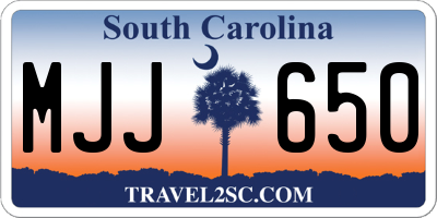 SC license plate MJJ650