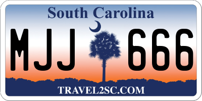 SC license plate MJJ666