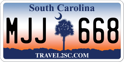 SC license plate MJJ668