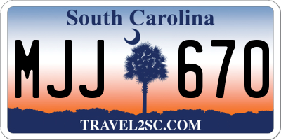 SC license plate MJJ670