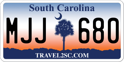 SC license plate MJJ680