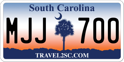 SC license plate MJJ700