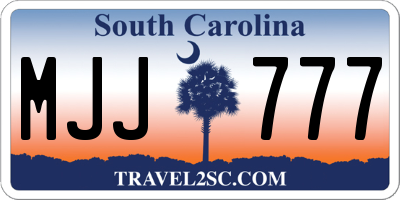 SC license plate MJJ777
