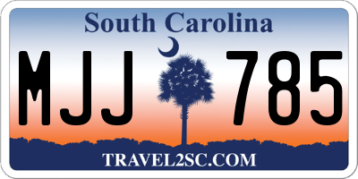 SC license plate MJJ785