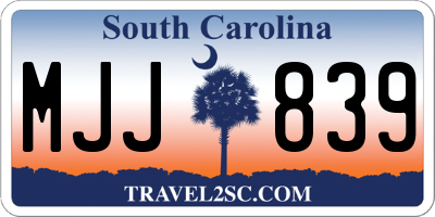 SC license plate MJJ839