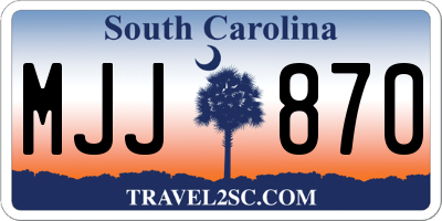 SC license plate MJJ870