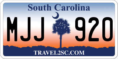 SC license plate MJJ920