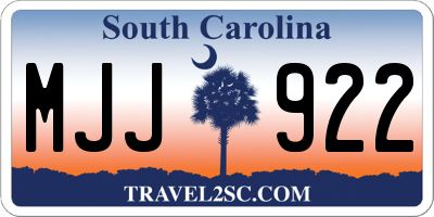 SC license plate MJJ922