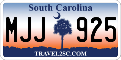 SC license plate MJJ925