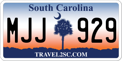 SC license plate MJJ929