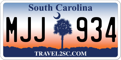 SC license plate MJJ934