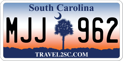 SC license plate MJJ962