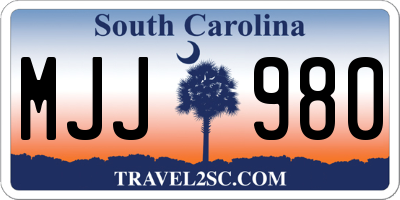 SC license plate MJJ980