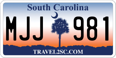 SC license plate MJJ981