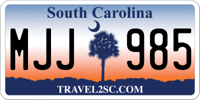SC license plate MJJ985