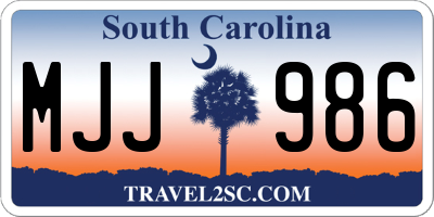 SC license plate MJJ986