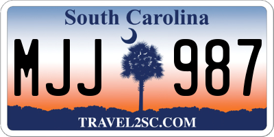 SC license plate MJJ987