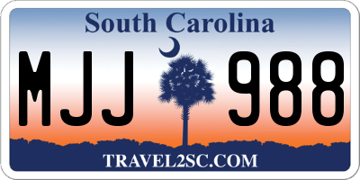 SC license plate MJJ988