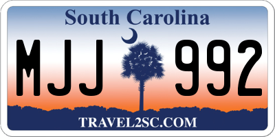 SC license plate MJJ992